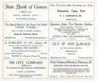 State Bank of Geneva, Batavia National Bank, G. Karlzen and Co., Tri City Company, Guy and Son Garage, Kane County 1928c